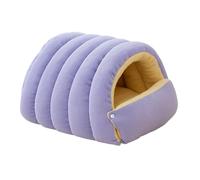 Removable and Washable Winter Closed-Off Cat Bed, Cozy Monster Cat Bed, Comfortable Plush Pet Cave Beds, Non-Slip Removable Washable for Cats & Small Dogs (Purple,Medium)