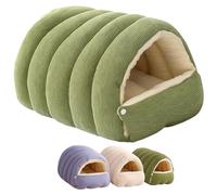 Removable and Washable Winter Closed-Off Cat Bed - Pet Bed with Soft Plush Fleece, Perfect for Small and Medium Pets, Keeps Pets Snug, Easy to Maintain (Green,Large)