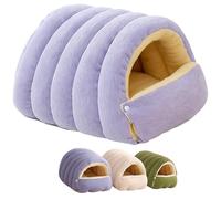 Removable and Washable Winter Closed-Off Cat Bed - Pet Bed with Soft Plush Fleece, Perfect for Small and Medium Pets, Keeps Pets Snug, Easy to Maintain (Purple,Medium)