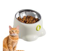Removable Cat Bowl - Washable Kitten Bowls, 18x12.5x10cm Pet Bowl with Raised Angle, Stainless Steel Feeder Accessory, Pet Supplies Feeding Bowls, Mealtime Cat Item for Everyday Use