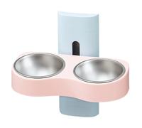 Removable Design Dog Bowls, Wall Mounted Cat Bowls, Adjustable Cat Feeding Bowls, Space Saving Dog Bowl 32.5x20x31cm for Indoor, Outdoor, Home, Medium Pets, Blue, Gray Color