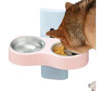 Removable Dog Bowls, Height Adjustable Double Feeding Bowls, Multipurpose Pet Feeding Dish, Cat Drink for Neck Protection, Raised Puppy Food & Water, Resistant & Stylish Design