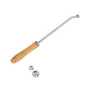 Removedor de abolladuras de mango de madera antideslizante de acero inoxidable para saxofón, trombón, cuerno pequeño con 3 accesorios de reparación de metal, reparador de pistones de trompeta portátil
