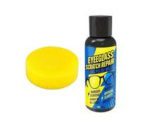 Removedor de arañazos de vidrio, limpiador de arañazos para gafas de sol | Fórmula de crema suave con almohadilla de esponja, restaura la claridad del brillo, fácil aplicación para lentes, parabrisas