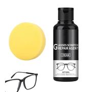 Removedor de arañazos en gafas, solución de reparación de lentes, kit portátil de 50 ml con esponja de diseño compacto, fórmula líquida, restauración clara de detalles de construcción, herramienta de