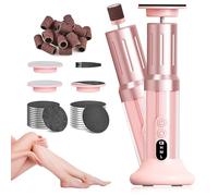 Removedor de callos eléctrico LED 2 en 1 con 6 velocidades ajustables sin niveles, incluye limas permanentes y pulidor de uñas reemplazable para el cuidado profesional de los pies