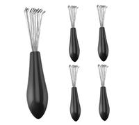 removedor de cepillos para el cabello, limpiador de cepillos para el cabello, herramienta de limpieza de peine, garras de limpieza, mini removedor de suciedad con rastrillo de alambre de metal, negro