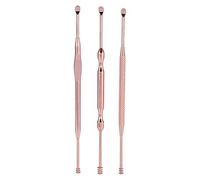 Removedor de cera para oídos, 3 piezas/juego de cuchara de oreja de oro rosa suave, acero inoxidable inoxidable de 5 pulgadas para el cuidado de los oídos para adultos