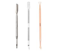 Removedor de cutículas de acero inoxidable con borde curvo para manicura profesional, diseño versátil con mangos ergonómicos para un uso seg