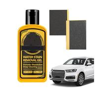 Removedor de manchas de agua para coches, gel resistente de 120 ml, con esponja para eliminar manchas de agua para vidrio, automóvil, camión, motocicleta, RV, ventana, parabrisas, puerta de ducha