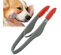 Removedor de manchas de lágrimas, peine de aseo de ojos de mascotas para perros y gatos, peine limpiador de ojos de cabeza de cepillo de silicona con mango antideslizante, herramienta de aseo segura y