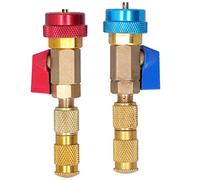 Removedor de núcleo de válvula de CA, Qiilu A/C Valve Core Remover Instalador Herramienta de extracción ajustable Acoplador alto bajo para R134 / R12 (2 piezas)