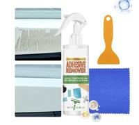 Removedor de pegamento, kit de limpiador de pegamento de 100 ml, con toalla raspadora, removedor de calcomanías de coche, para ventana de automóvil, cinta de suelo, azulejos, pared, papel tapiz