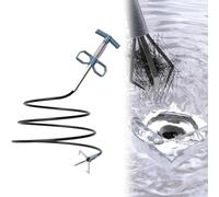 Removedor de pelo de drenaje - Agarrador en espiral de acero de 4 garras, herramienta de desatascar de tuberías flexible, limpiador de eliminación de obstrucciones flexible para mantenimiento de