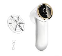 Removedor de pelusa eléctrico con pantalla digital, ajustes ajustables, afeitadora de tela recargable para ropa, suéteres, mantas, tapicería, hogar (blanco)