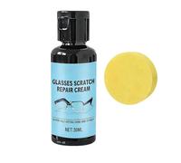 Removedor de rayones de anteojos,Crema pulidora de lentes con esponja pulidora profesional,Crema reparadora de vidrios de parabrisas,Kit de reparación de lentes de cámara para restauración (1pc)