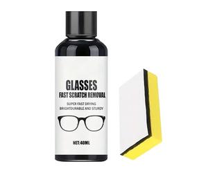Removedor de rayones para gafas- limpiadora de lentes de 40 ml, solución portátil para reparación de gafas, antivaho y antiamarilleamiento | para gafasde sol, coche, puerta, ventana, acuario,