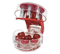 Removedor de semillas de cereza, multi-deshuesador de cerezas fácil de apretar con agarre 6 deshuesadores de cerezas, rojo.