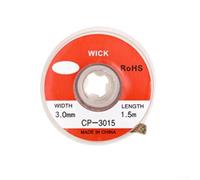 Removedor de soldadura de trenzado desoldador de 1,5 m, flujo de alambre de cobre para tira de absorción de estaño para reparación de PCB y desoldadura electrónica, High The(CP-3015)