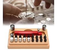 Removedor de tubo de corona de reloj, herramienta de extracción de tubo de corona de reloj de acero inoxidable fuerte, herramienta de reparación de corona de reloj universal portátil con mango rojo y