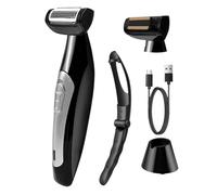 Removedor de vello de espalda impermeable para hombres con mango largo ajustable alimentado por USB y herramienta de extracción de diseño portátil para hombres