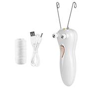 Removedor de vello facial, depiladora corporal de hilo de algodón, máquina de belleza de afeitadora de pelo recargable por USB para cara piernas brazos, blanco