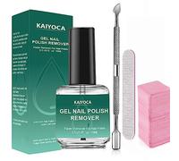 Removedor Esmalte Permanente, Removedor esmalte de uñas en Gel con Kit, con empujde cutícula + toallide uñas + limas de arena, quita rápida y fácilmente el esmalte de uñas en Gel en 3-5 minutos