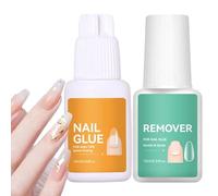 Removedor para pegamento de uñas de gel - Secado rápido | Kit de pegamento para uñas acrílicas y eliminador, para reparación y decoración de manicuras, rotas y falsas, mujeres, niñas y principiantes