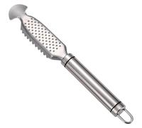Remover escalador de pescado, herramienta de descalificación de pescado de acero inoxidable de 9 pulgadas con jengibre & plato de molienda de ajo y mango colgante para la cocina...