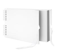 Remowith Álbum de Recortes 29x21,5 cm, Álbum de Fotos Scrapbook para Pegar y Escribir 40 Páginas, Libro de Papel Kraft con Cinta de Seda, para bodas y viajes familiares, Blanco