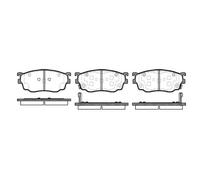 REMSA Juego de pastillas de freno Delantero con contacto avisador de desgaste con accesorios 0800.02 Juego de pastillas de freno Compatible con MAZDA 323 F VI BJ 626 V GF 626 V Hatchback GF