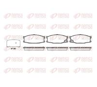REMSA Juego de pastillas de freno para Coche Delantero con accesorios 0283.10 Juego de pastillas de freno Compatible con JAGUAR E-TYPE Convertible, DAF 55 Berlina, MITSUBISHI, HYUNDAI