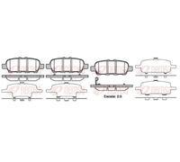 REMSA Juego de pastillas de freno Trasero con avisador acústico de desgaste con accesorios 0876.41 Juego de pastillas de freno Compatible con NISSAN X-TRAIL T30, SUZUKI Grand Vitara II SUV JT, TE, TD