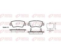 REMSA Juego de pastillas de freno Trasero con avisador acústico de desgaste con accesorios 1362.02 Juego de pastillas de freno Compatible con HYUNDAI i10 IA, KIA RIO III UB, SSANGYONG Korando SUV CK