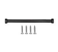 REMYS 2mm Thick Metal Rustproof Oval Wardrobe Tube with Complete Kit,65 60 55 50 45 40 35 30 25 20 18 Inch Closet Rods for Hanging Clothes Wall Mounted(Black,18in/46cm)