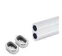 REMYS Aluminum Alloy wardrobe tube with end supports,Thickened Closet Rod, for Bathroom Window Home, Non-Slip Clothing Garment Rail(100cm/39.4in)