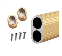 REMYS Aluminum Detachable Oval Wardrobe Tube Clothes Pole With Screws,Closet Rods For Hanging Clothes 50 60 70 80 90 100 110 120cm, Laundry Room/Balcony/Bathroom(Gold,140cm/55.1in)