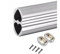 REMYS Heavy Duty Wardrobe Pole for Laundry Room/Cabinet/Loft With Socket Set,20 30 40 50 60 Inch Closet Hanging Rod Aluminum, 3mm Thick Valet Rod Hotel Home Office(Silver,100cm/39.4 in)