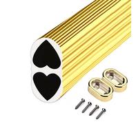 REMYS Heavy Duty Wardrobe Pole for Laundry Room/Cabinet/Loft With Socket Set,20 30 40 50 60 Inch Closet Hanging Rod Aluminum, 3mm Thick Valet Rod Hotel Home Office(Gold,130cm/51 in)