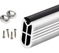 REMYS Metal 2.6mm Thick Wardrobe Rail Tube with Anti-slip Silence Strip & Flange Set,Heavy Duty Closet Rods for Hanging Clothes(Silver,70cm/27.5in)