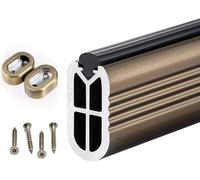 REMYS Metal 2.6mm Thick Wardrobe Rail Tube with Anti-slip Silence Strip & Flange Set,Heavy Duty Closet Rods for Hanging Clothes(Champagne Color,160cm/63in)