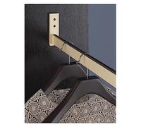 REMYS Metal Hanging Durable Pole With End Support,Removable Wall Mounted Clothing Organizer Rod Rack System Kit Closet Rods, Waterpproof Rustproof Easy To Cut(Gold,50in/127cm)