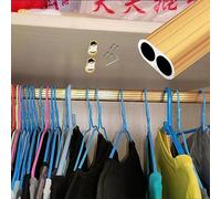 REMYS Removable Wardrobe Pole with Socket Set,Gold Closet Hanging Rods for Clothing/Hanger, Laundry Kitchen Cabinet Wall Bar, Long 60 50 40 30 20 10 Inch(95cm/37.4 in)