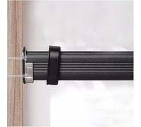 REMYS Wall Mounted Clothes Drying Rack Wardrobe Bar with Anti-slip Silence Strip,Bedroom Closet Rod for Hanging Clothes, for Balcony/Dormitory/Laundry Room(Black,Closet Width 50cm(19.7in))