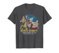 REN and Stimpy Happy Happy Joy Joy Since 1991 Camiseta, Hombre, Jaspeado Oscuro, XL
