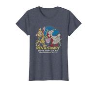 REN and Stimpy Happy Happy Joy Joy Since 1991 Camiseta, Mujer, Azul Jaspeado, XL