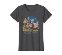 REN and Stimpy Happy Happy Joy Joy Since 1991 Camiseta, Mujer, Jaspeado Oscuro, XL