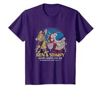 REN and Stimpy Happy Happy Joy Joy Since 1991 Camiseta, Niños, Morado, 12 años
