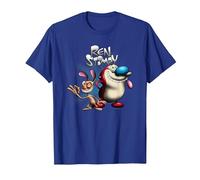 REN and Stimpy Logo with A Wink Camiseta, Hombre, Azul Real, XXL