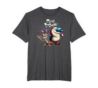 REN and Stimpy Logo with A Wink Camiseta, Hombre Tallas Grandes, Jaspeado Oscuro, 5X Alto